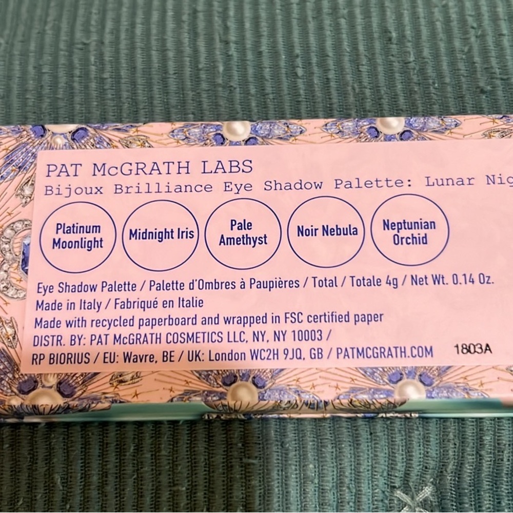 PAT McGRATH BIJOUX BRILLIANCE EYE SHADOW PALETTE LUNAR NIGHTSHADE 5 Shades NIB! - Picture 5 of 7